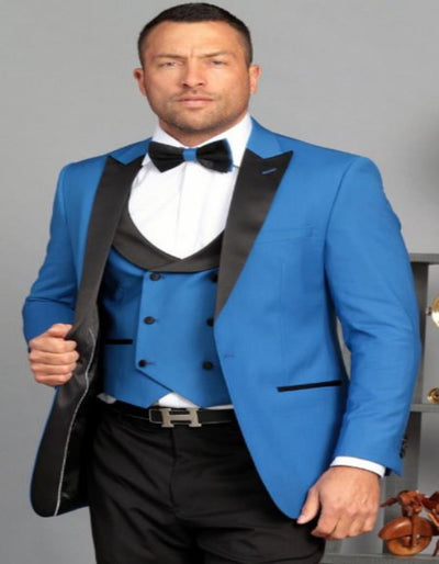 Royal One Button Peak Lapel Suit for Men