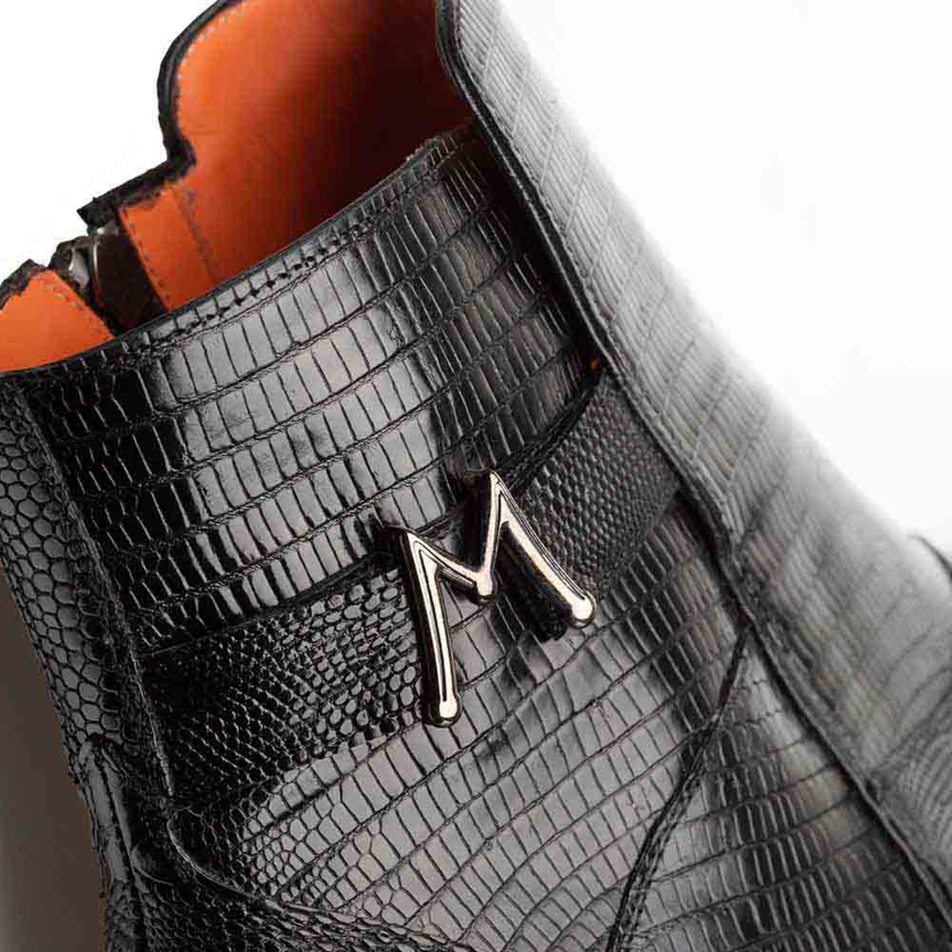 Peninsula Emblem Black Lizard Boots by Mezlan