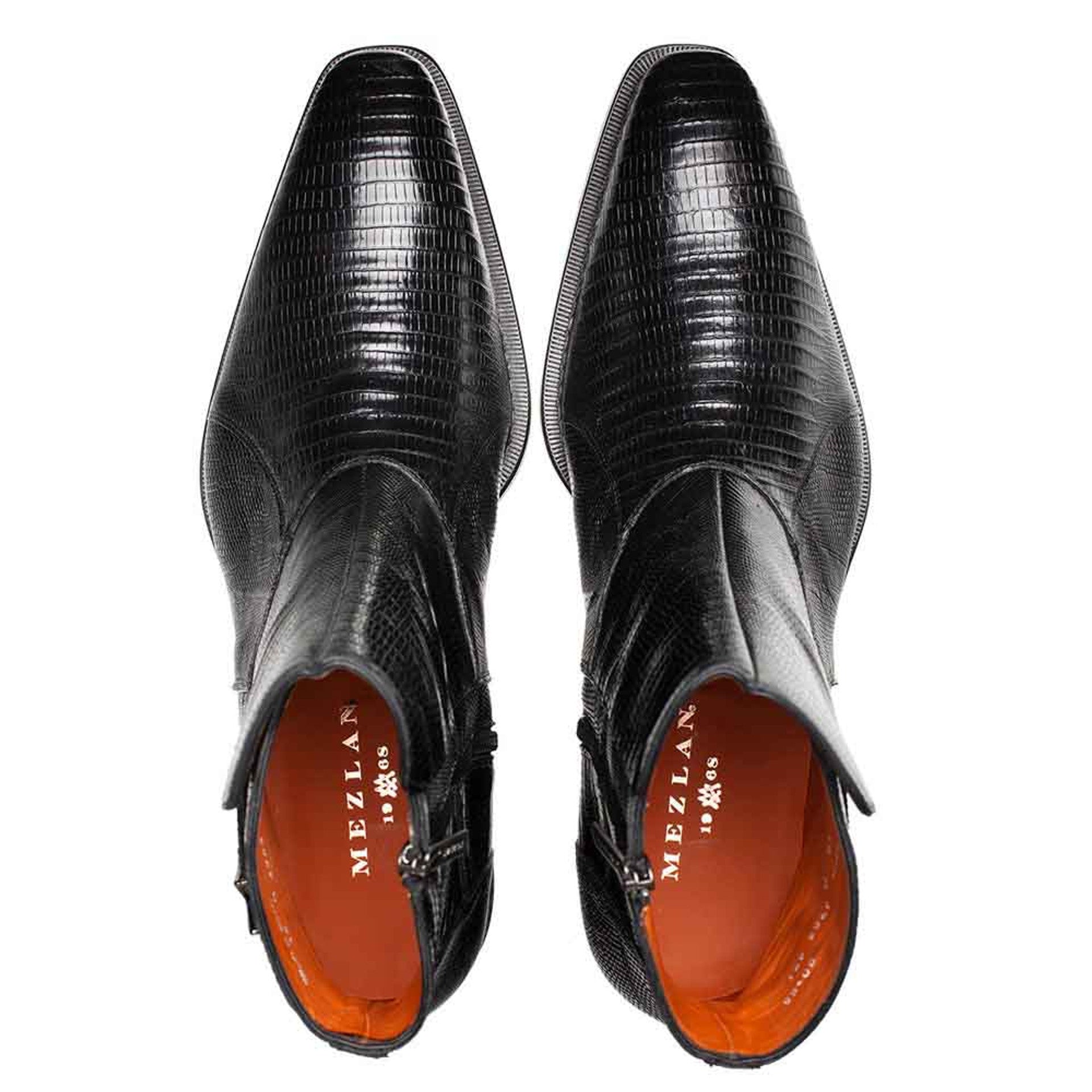 Peninsula Emblem Black Lizard Boots by Mezlan