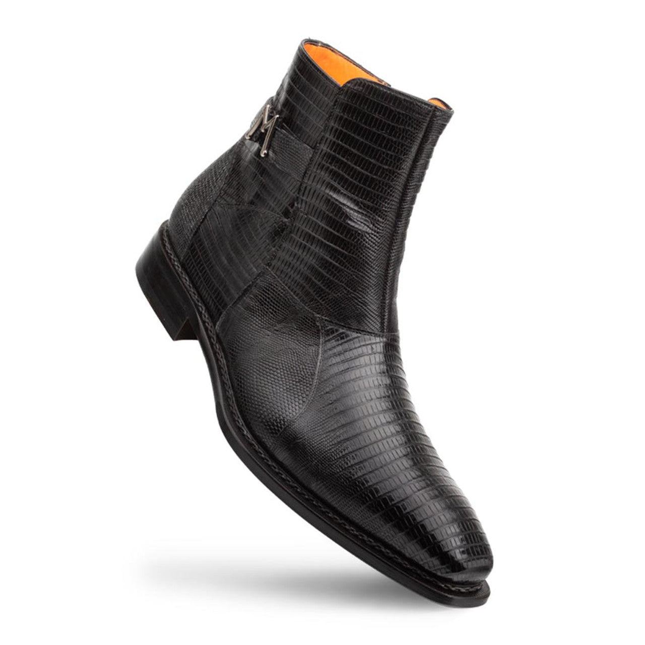 Peninsula Emblem Black Lizard Boots by Mezlan
