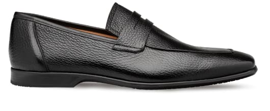 Deerskin Penny Loafer Black by Mezlan