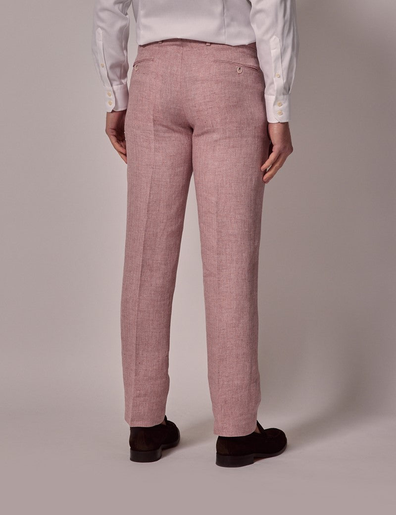 Pink Linen Beach Wedding Suit for Men