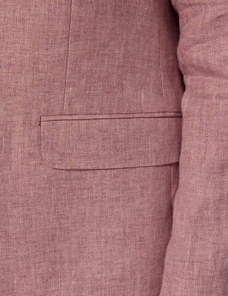 Pink Linen Beach Wedding Suit for Men