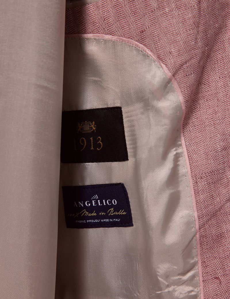 Pink Linen Beach Wedding Suit for Men