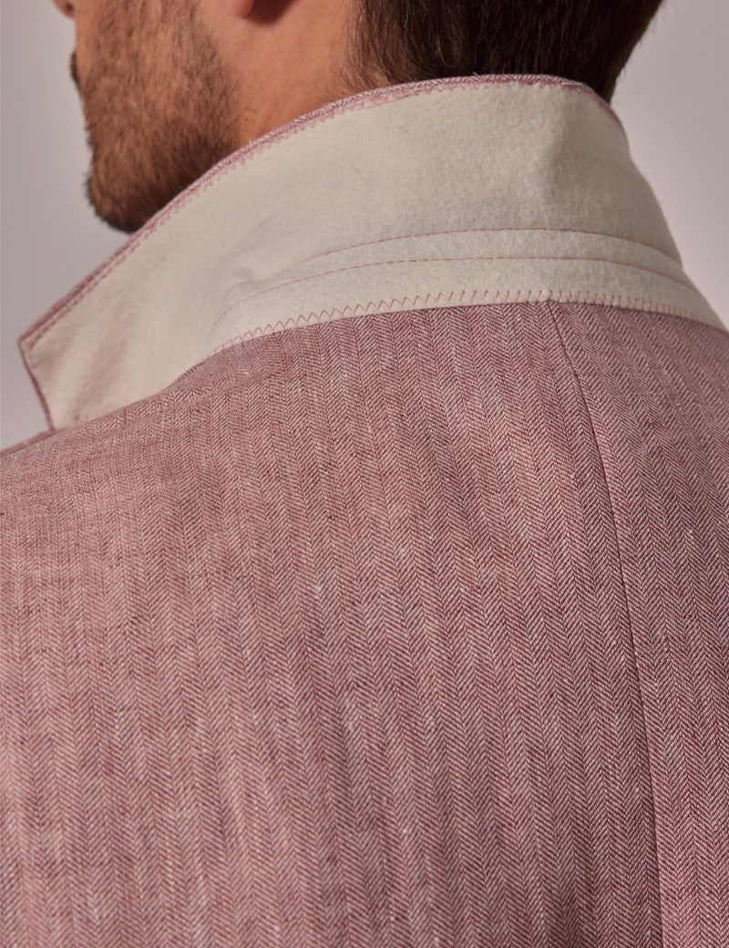 Pink Linen Beach Wedding Suit for Men