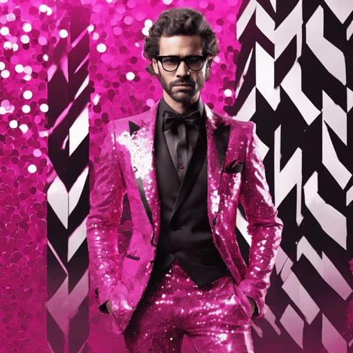 Sequin Tuxedo Suit with Sequin Pants