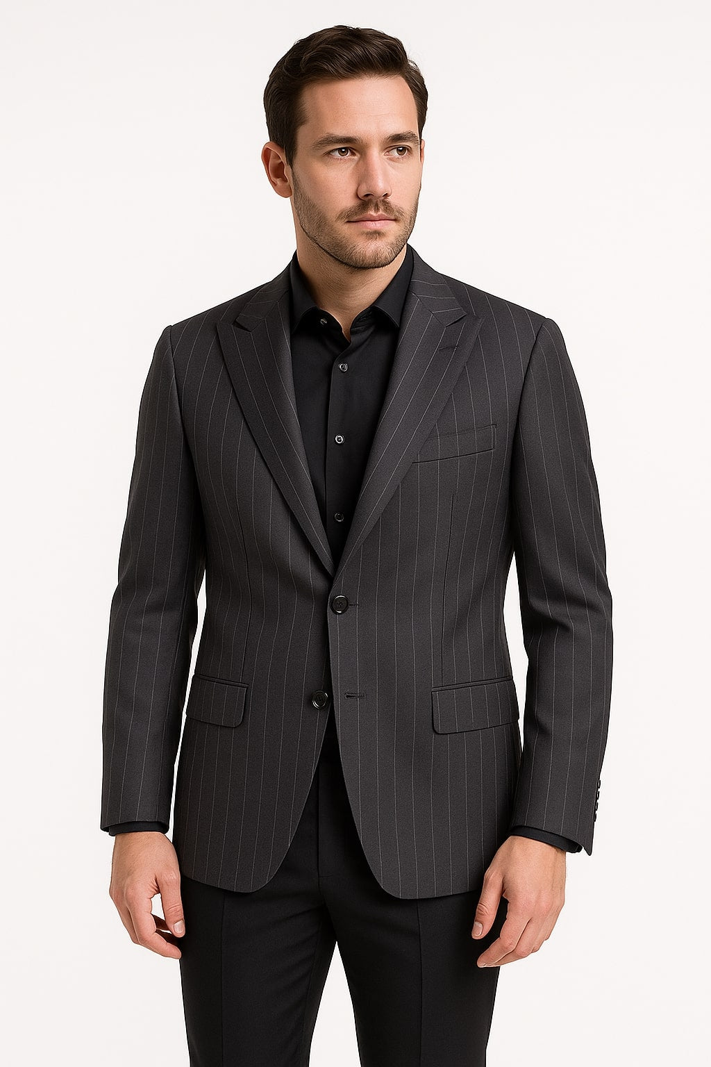 Charcoal Grey 1920s Pinstripe Sport Coat