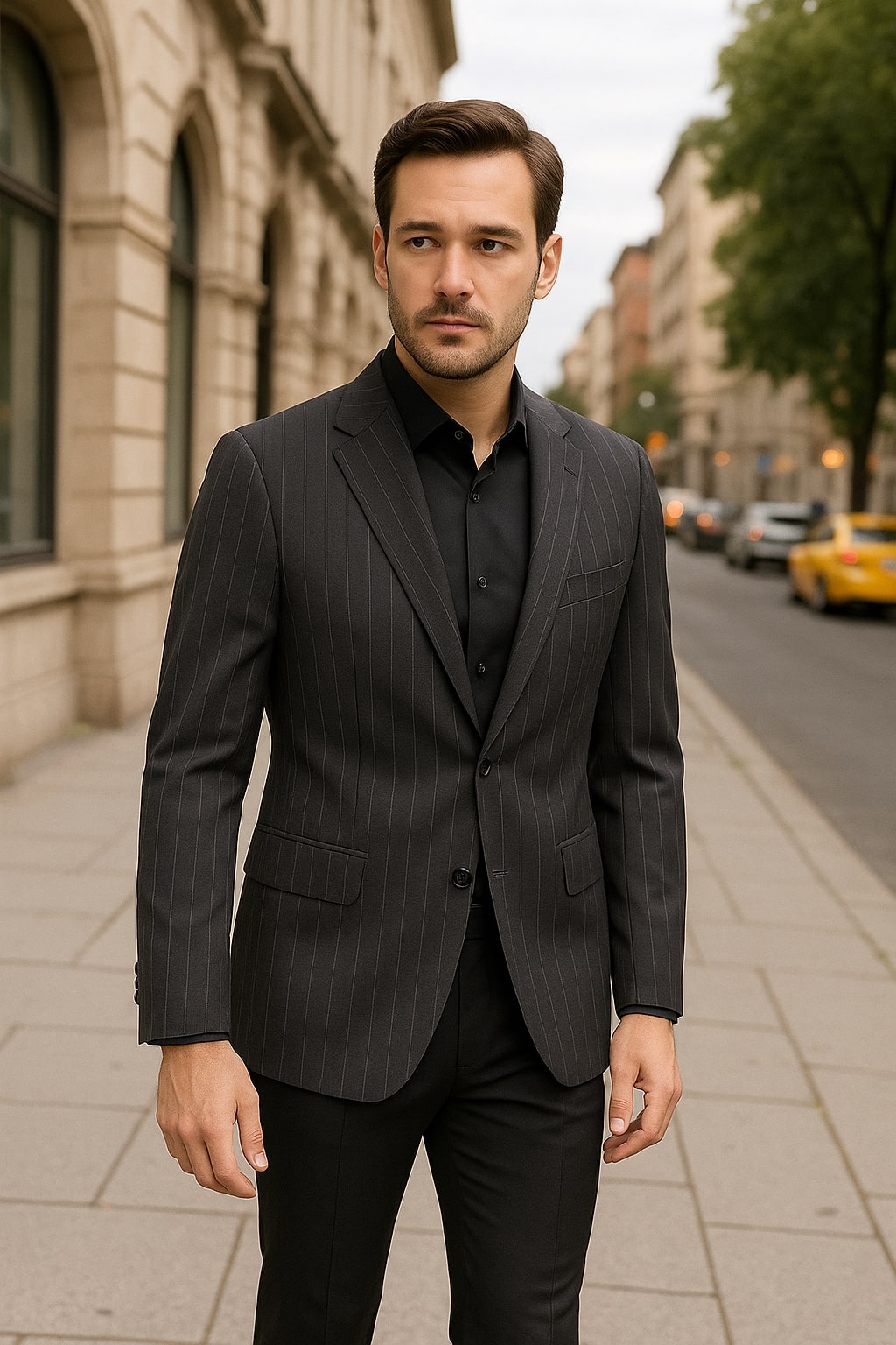 Charcoal Grey 1920s Pinstripe Sport Coat