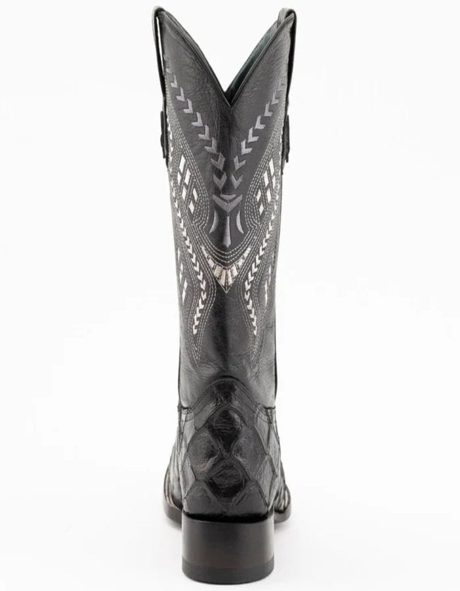 Ferrini Bronco Pirarucu Print Boots Black