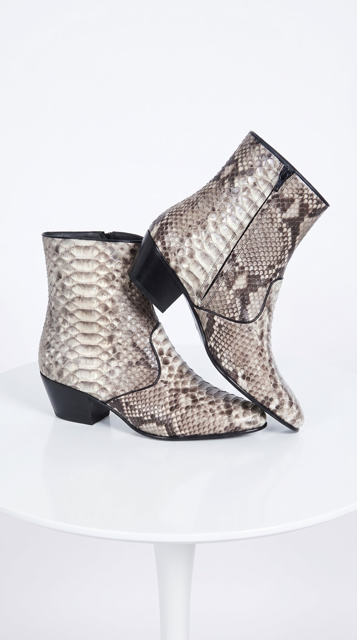 Los Altos Men’s Python Ankle Boots 635749, Exotic Snakeskin Dress Boots for Formal and Western Style