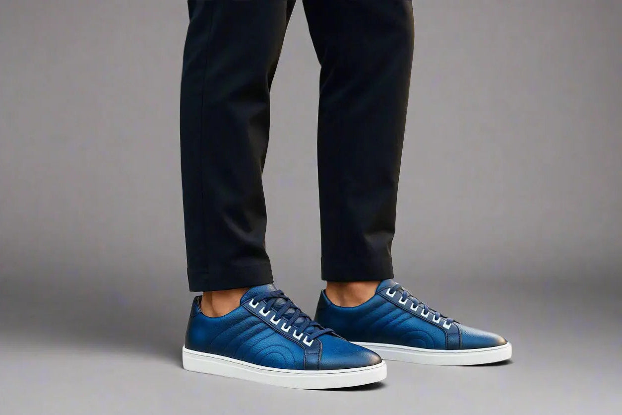 Primo Hand Burnished Leather Sneakers