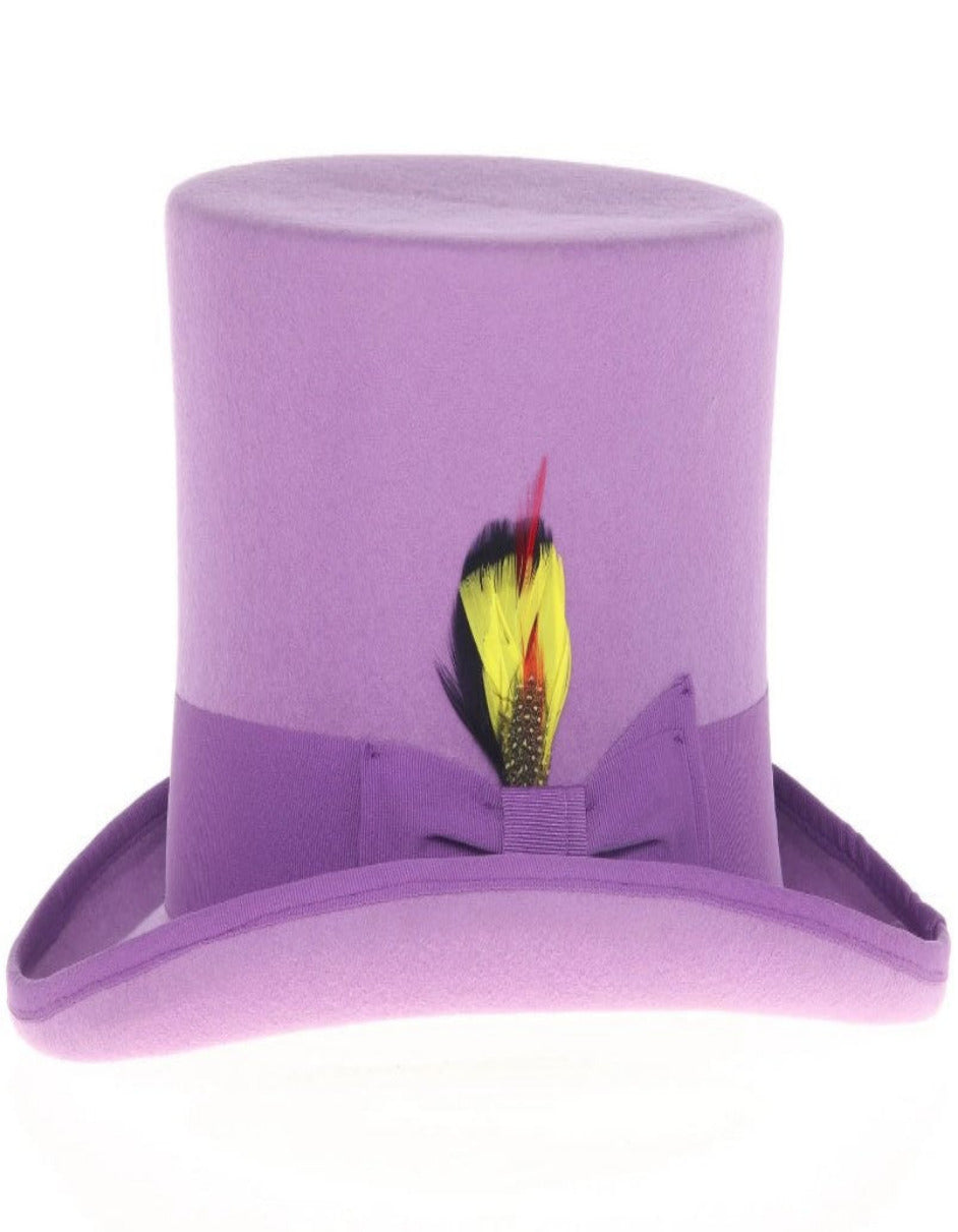 1920s Purple Fedora Wool Dress Hat - Tall Men's Topper