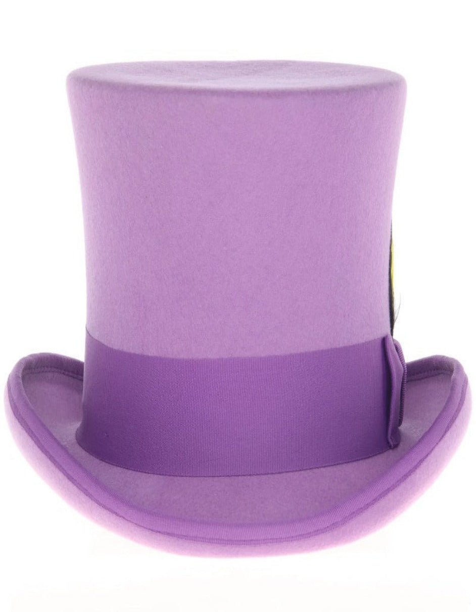 1920s Purple Fedora Wool Dress Hat - Tall Men's Topper