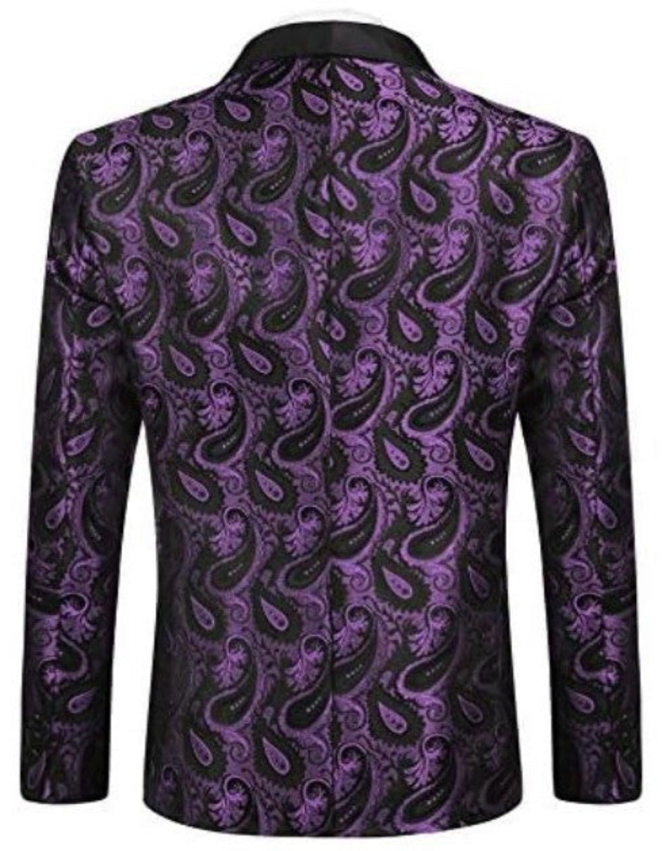 Purple Paisley Tuxedo Blazer for Mardi Gras