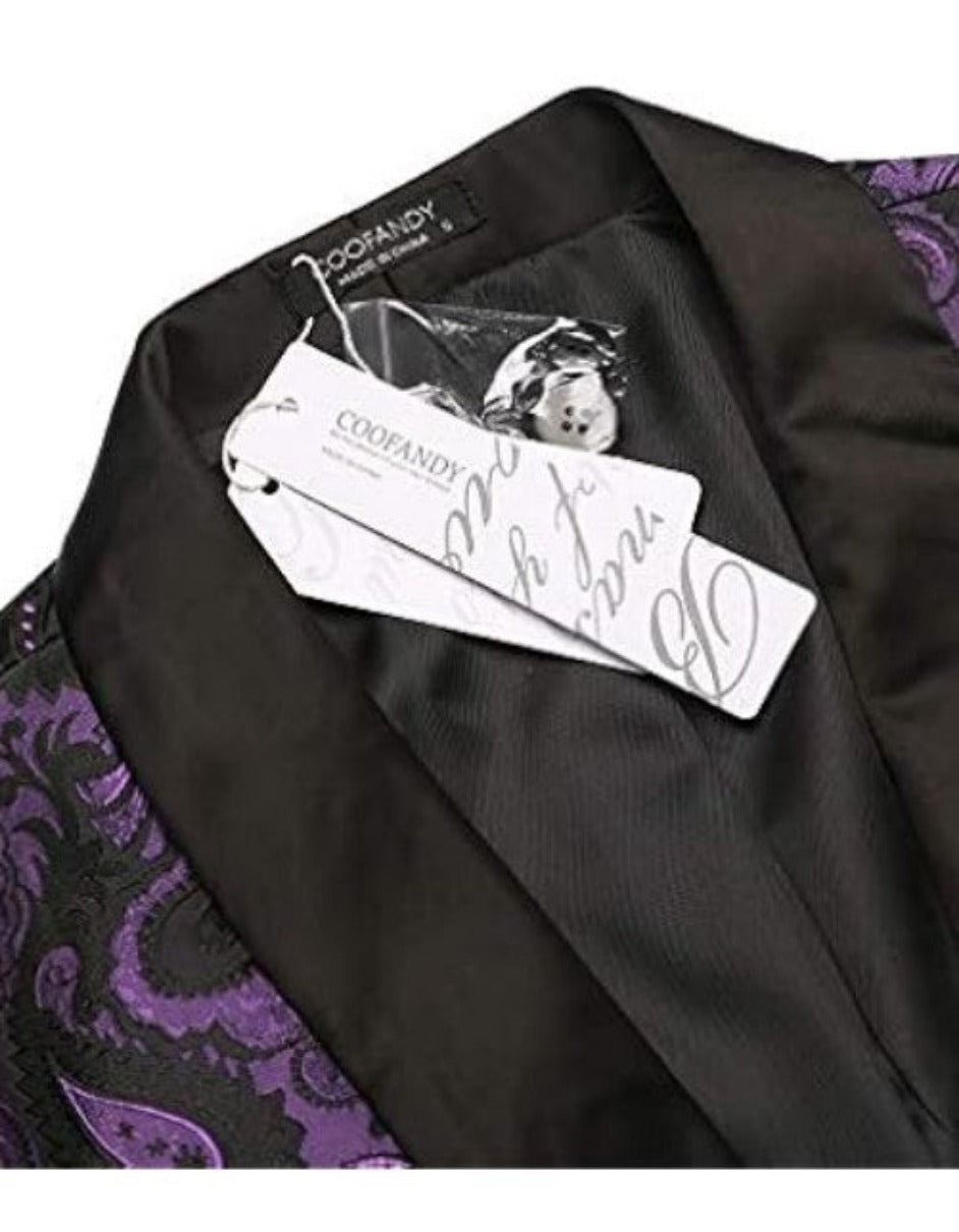 Purple Paisley Tuxedo Blazer for Mardi Gras