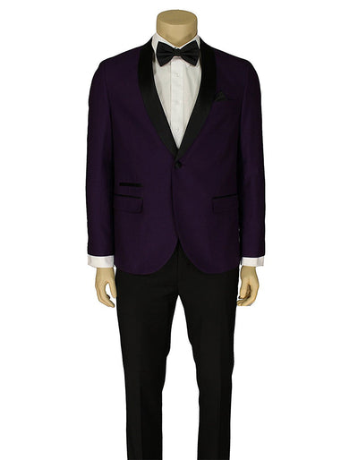 Slim Fit Purple Shawl Lapel Tuxedo
