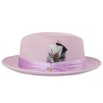 Tapa Purple Fedora β Menβs Crushable Straw Dress Hat