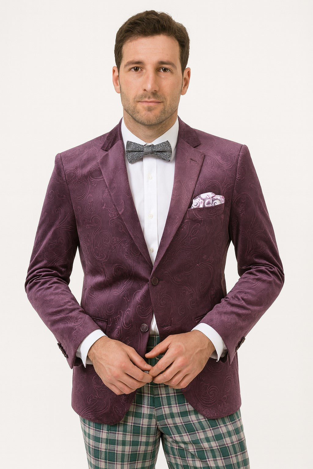 Purple Paisley Blazer - Velvet Lavender Sport Coat - Slim Fit Jacket