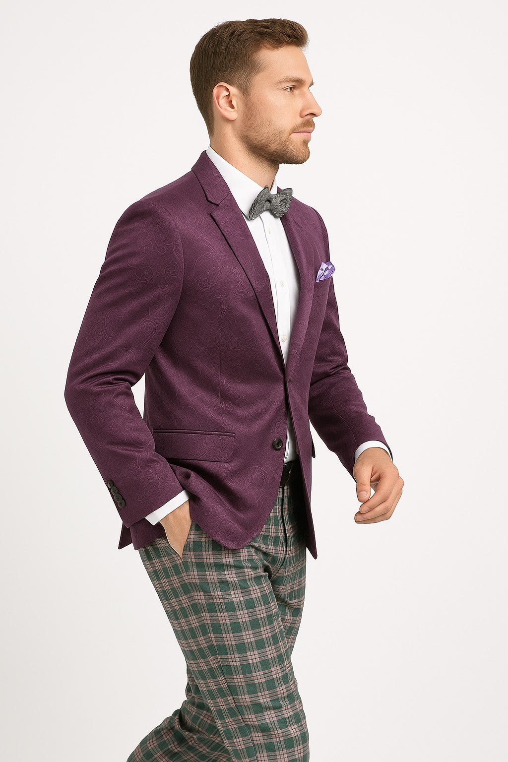 Purple Paisley Blazer - Velvet Lavender Sport Coat - Slim Fit Jacket