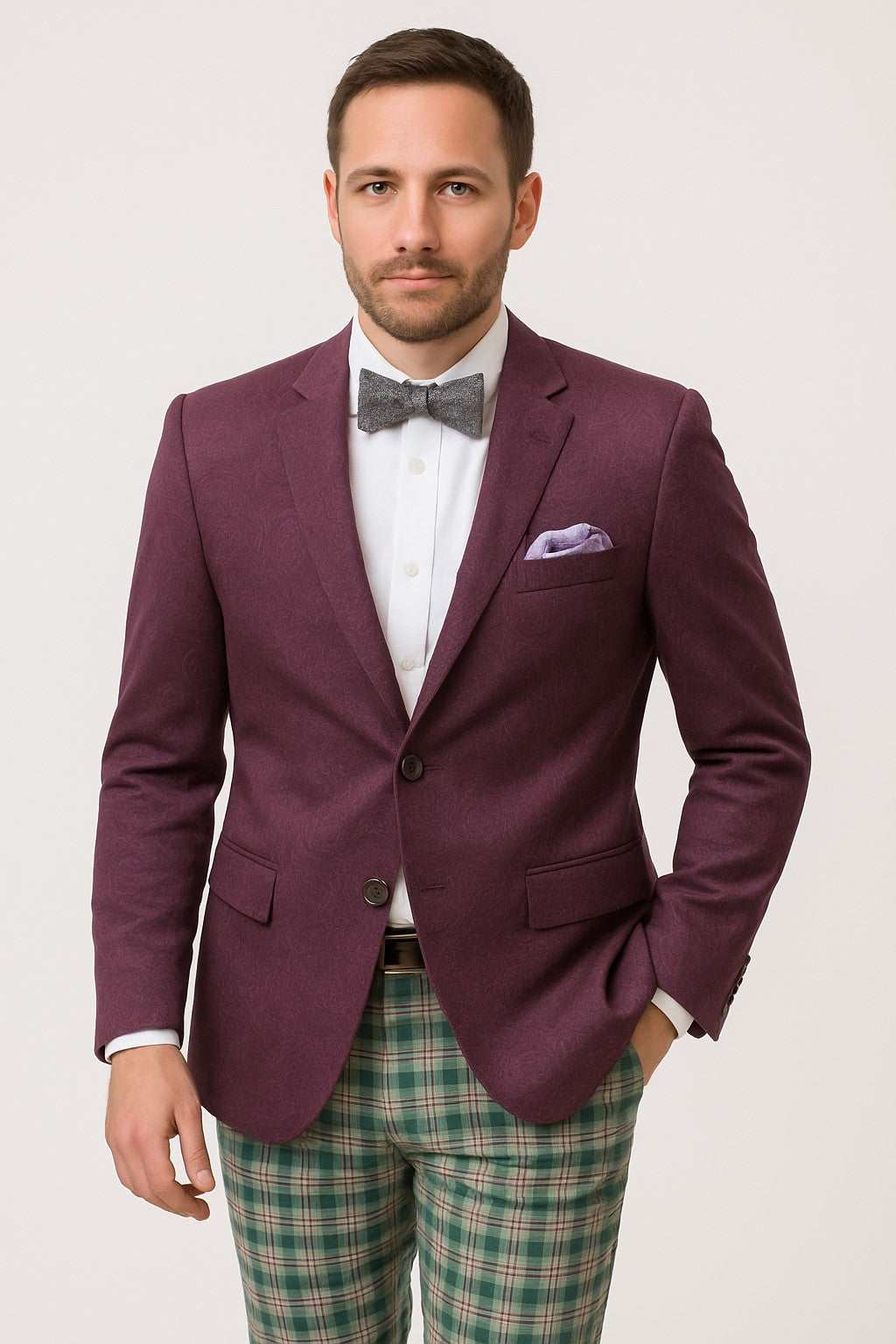 Purple Paisley Blazer - Velvet Lavender Sport Coat - Slim Fit Jacket