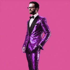 Sequin Tuxedo Suit with Sequin Pants