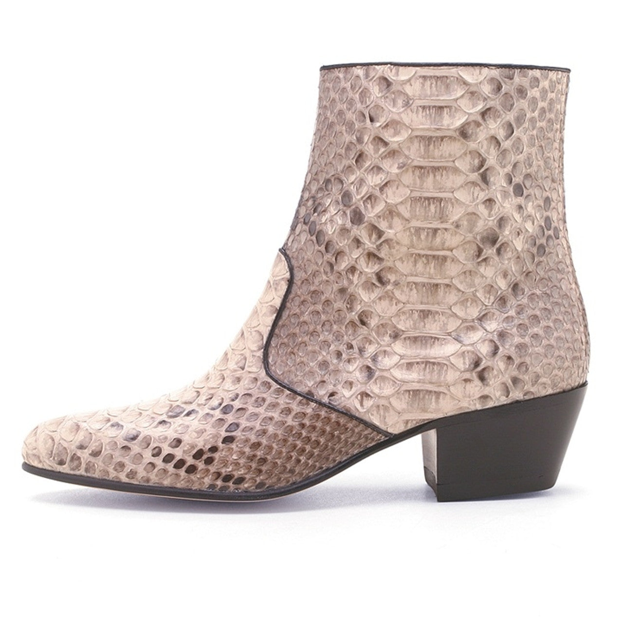 Los Altos Natural Python Snakeskin Ankle Boots