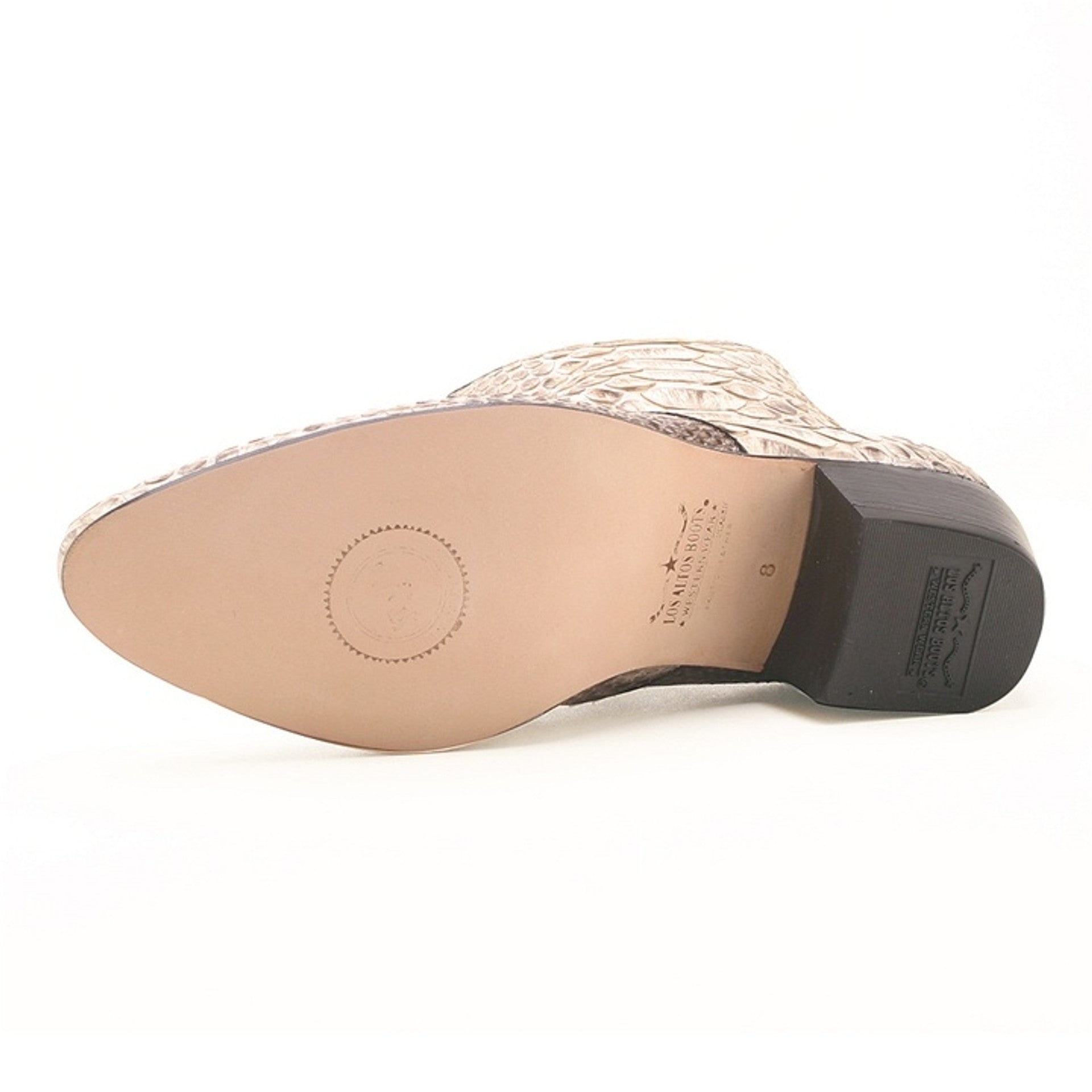 Los Altos Natural Python Snakeskin Ankle Boots
