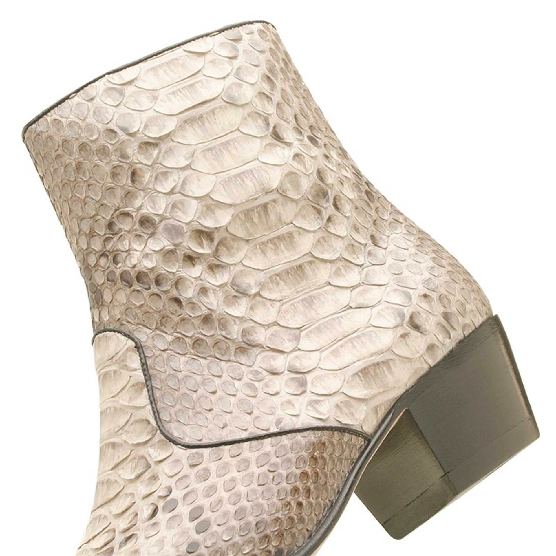 Los Altos Natural Python Snakeskin Ankle Boots