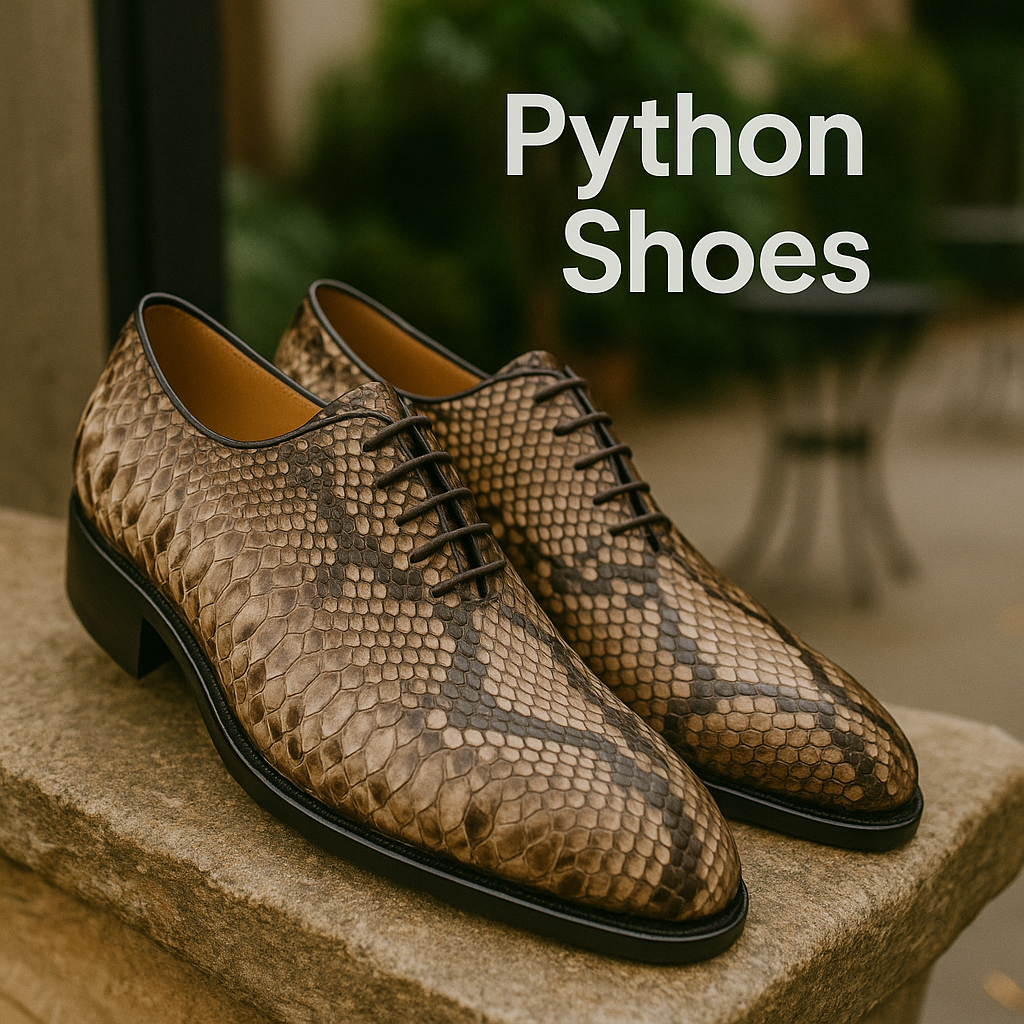 Python Shoes – Men’s Bold Python Leather Dress Shoes for High-End Exotic Style 2025