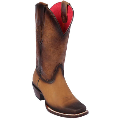 Quincy Honey Burnished Women's Square Toe Boots