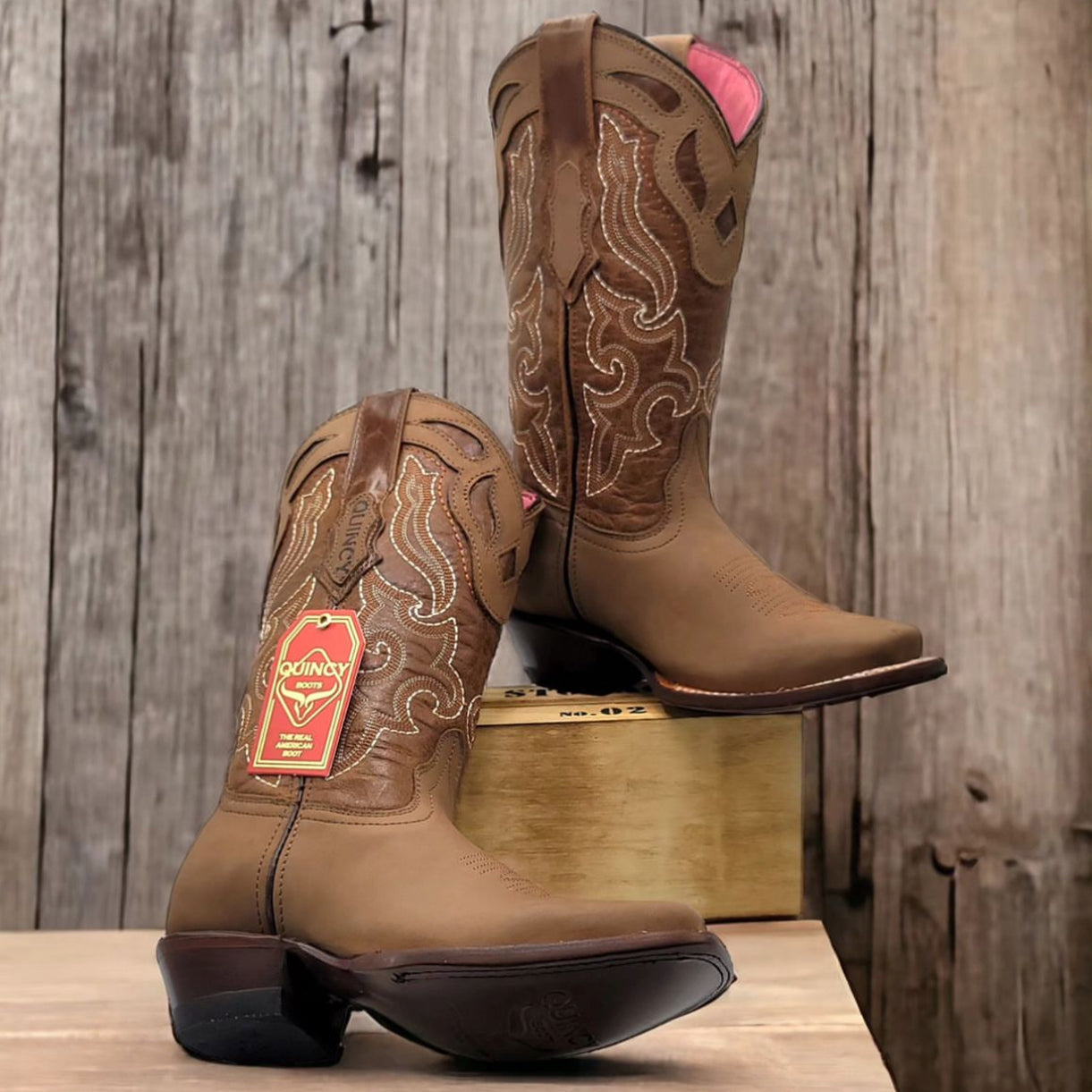 Tan Cowgirl Boots by Quincy Boots