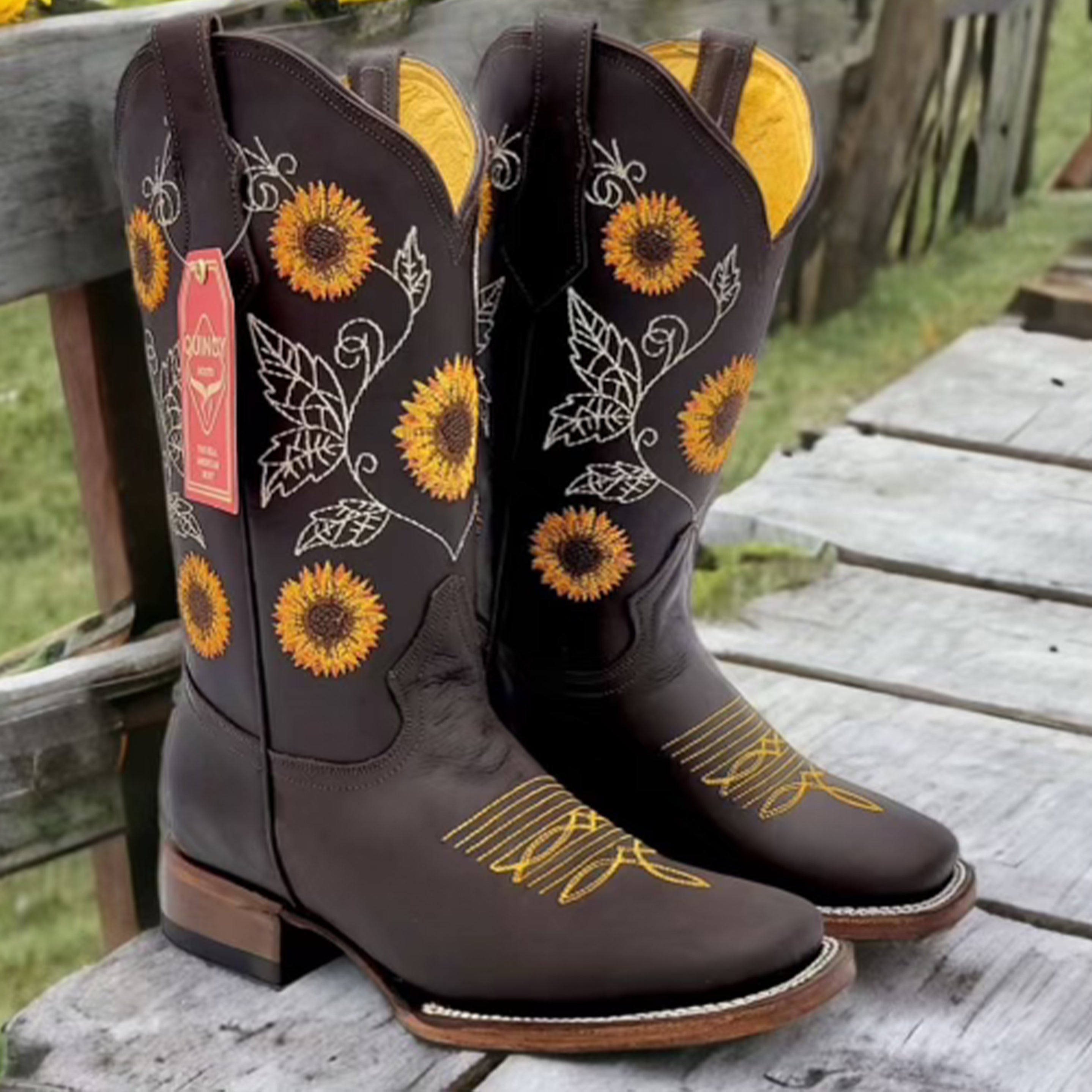 Women's Sunflower Cowboy Boots by Quincy