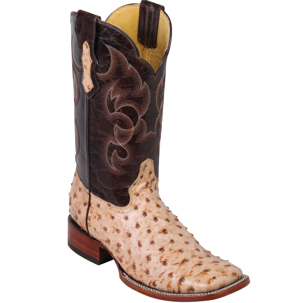 Ostrich Print Cowboy Boots by Quincy Boots