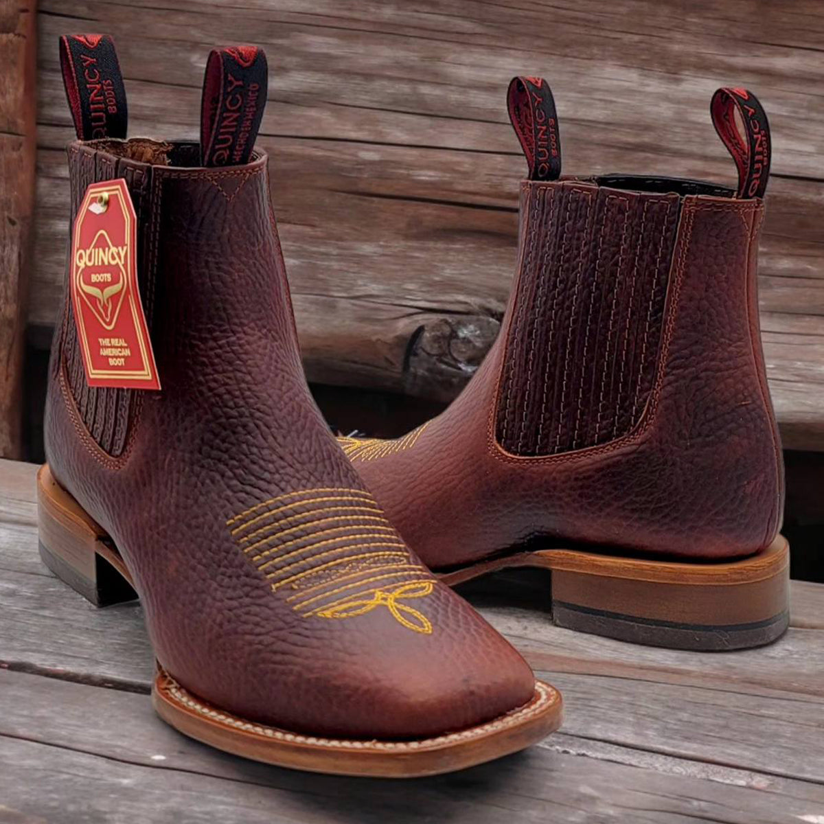 Square toe boots by Quincy