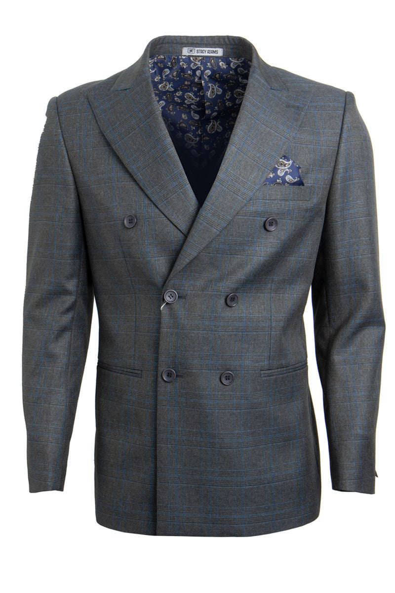 Stacy Adams Double Breasted Charcoal Grey Suit
