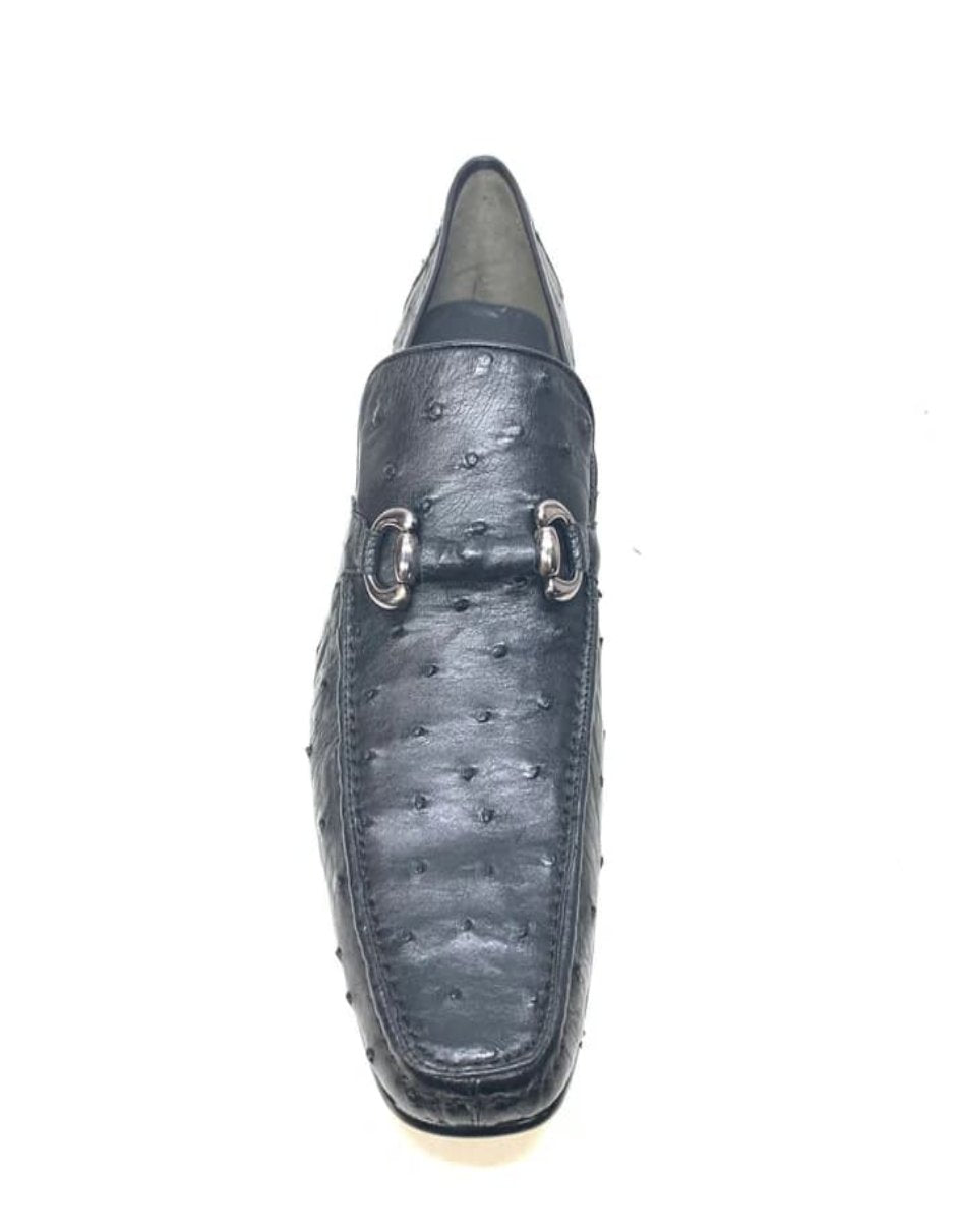 Los Altos Ostrich Quill Buckled Dress Loafers