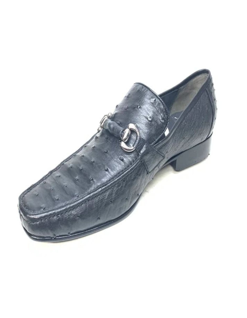 Los Altos Ostrich Quill Buckled Dress Loafers