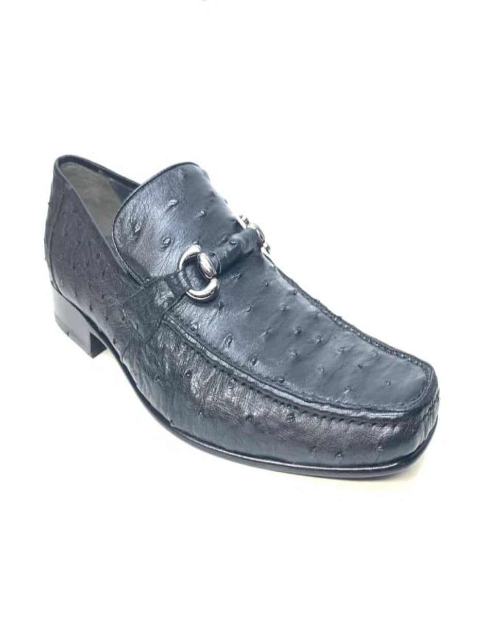 Los Altos Ostrich Quill Buckled Dress Loafers