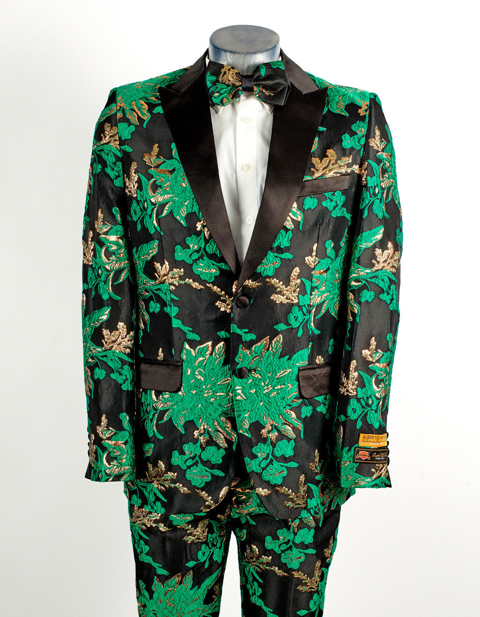 Hunter Green Gold Black Paisley Tuxedo