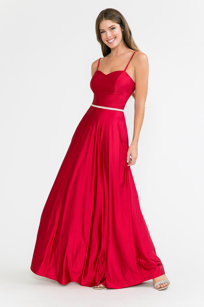 Evening Dress Spaghetti Strap Embellished Formal Gown By Lenovia 5260
