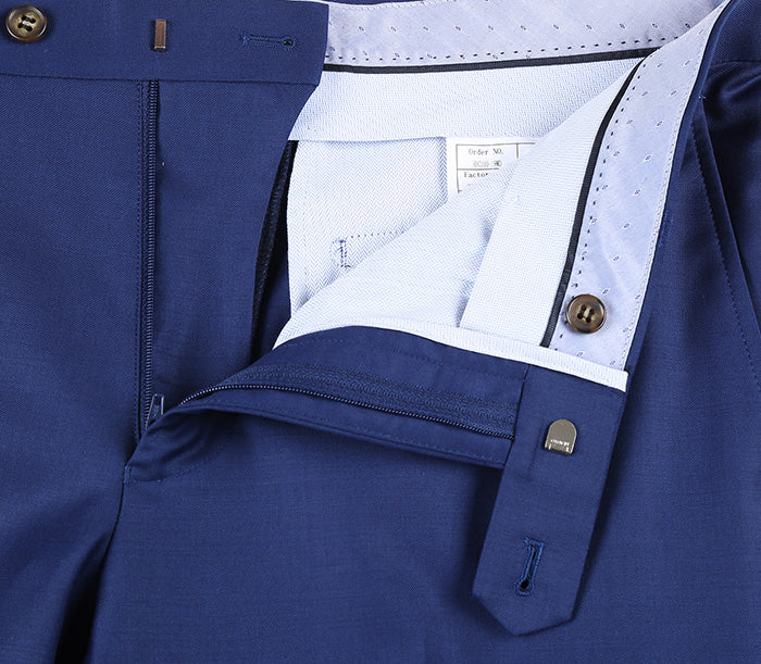 Half Canvas Wool Modern Fit 2 Piece Suit Blue