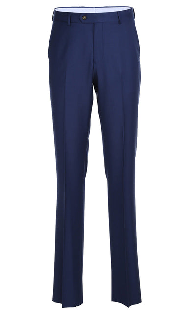Half Canvas Wool Modern Fit 2 Piece Suit Blue