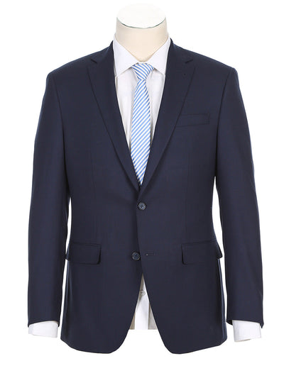 Half Canvas Modern Fit Wool Suit - Navy (2 Piece)