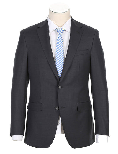 Half Canvas Wool Dress Suit 2 Piece Charcoal