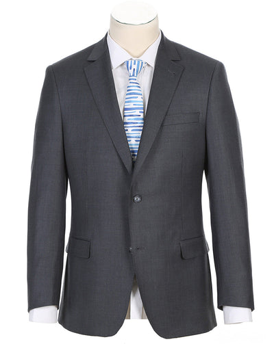 Half Canvas Wool Modern Fit 2 Piece Suit - Gray