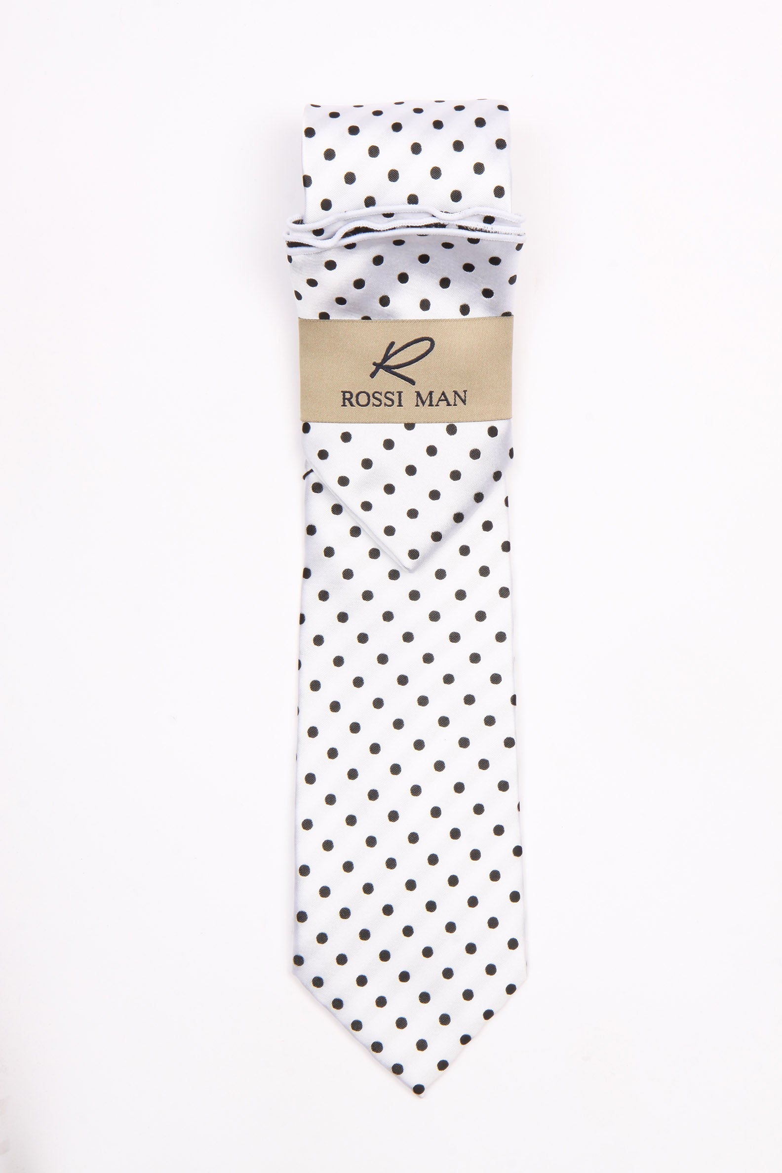 Rossi Man Polka Dot Tie & Pocket Round