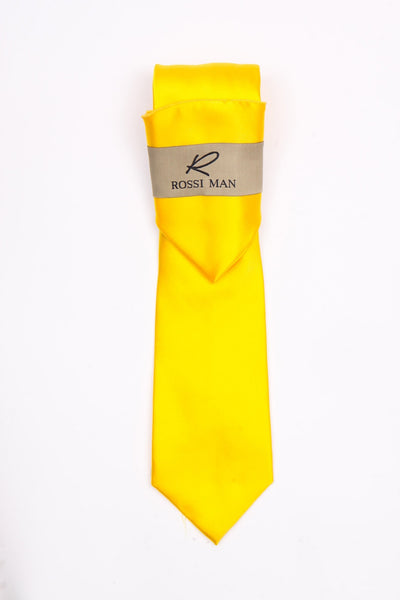 Rossi Man Yellow Tie and Pocket Round