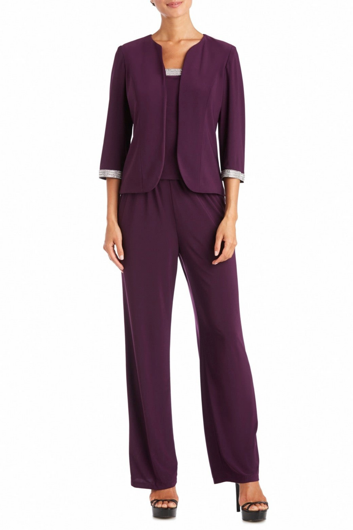 RM Richards Embellished 3-Piece Jacket Dress