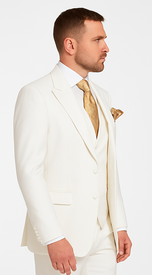 Rossi Man ELI RM202 Winter White 3-Piece Suit