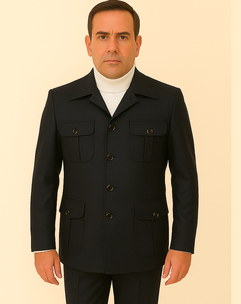 Rossi Man DUKE RM1769 Black 3-Piece Slim Suit